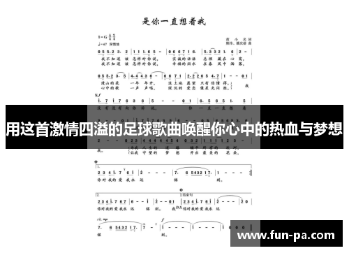 用这首激情四溢的足球歌曲唤醒你心中的热血与梦想 用这首激情四溢的足球歌曲唤醒你心中的热血与梦想