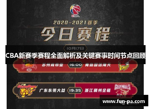 CBA新赛季赛程全面解析及关键赛事时间节点回顾
