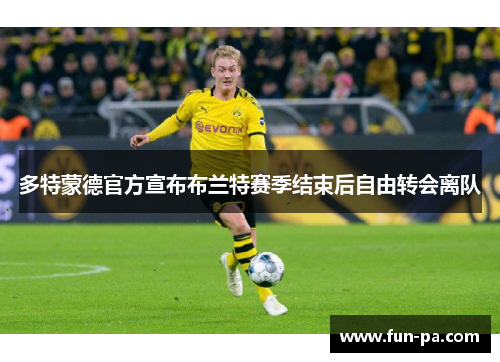 多特蒙德官方宣布布兰特赛季结束后自由转会离队